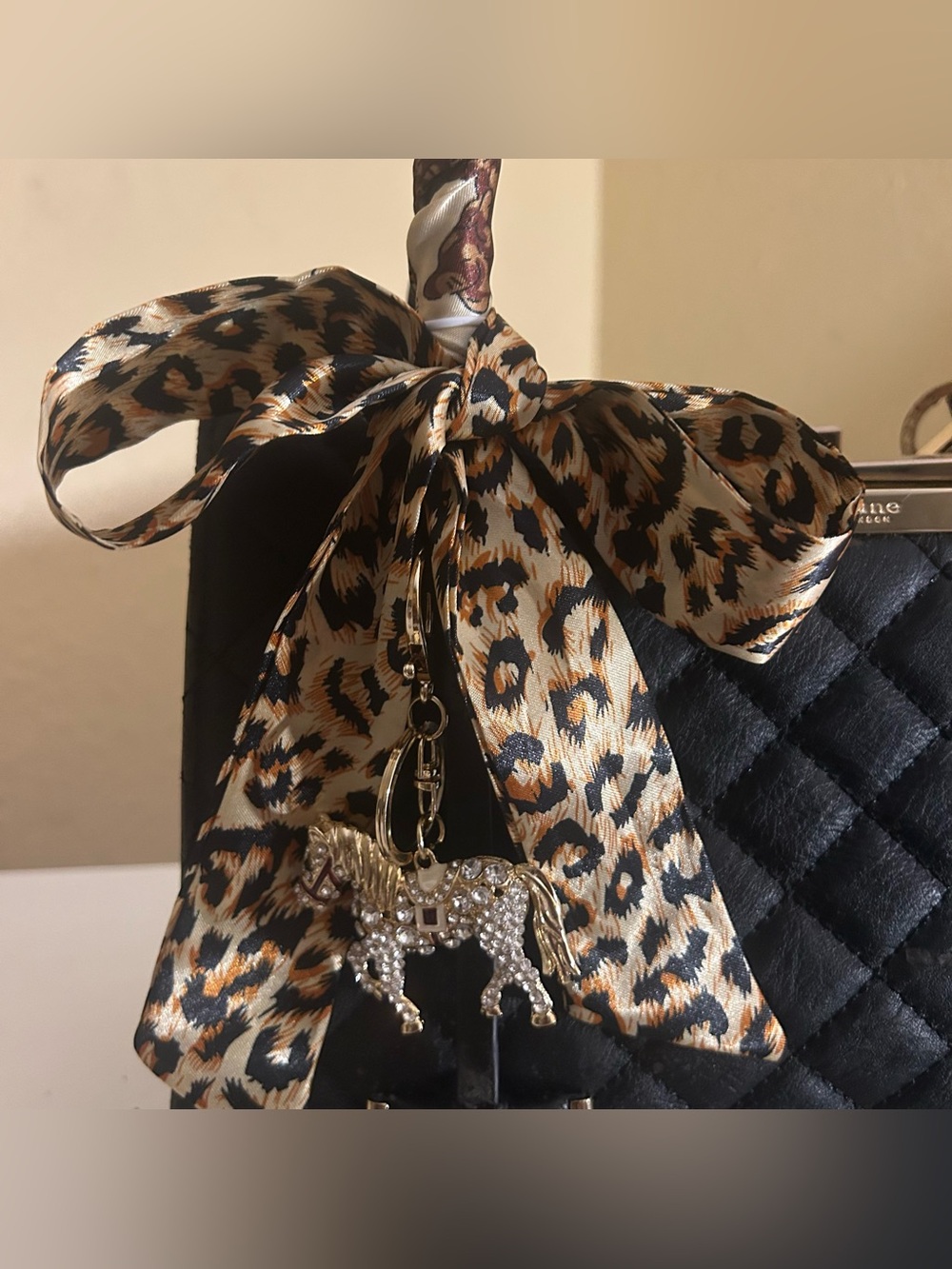 Leopard Animal Print Twilly Women Purse Head Neck Scarf Tan Black Brown Orange